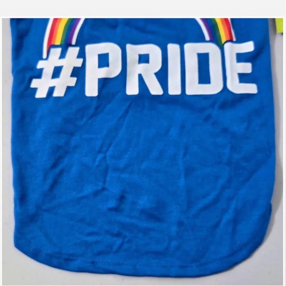 New Play Time Dog Tank Top Medium Blue Pride Rainbow Pet Animal Apparel NWT
